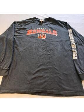 NFL Team Apparel Cincinnati Bengals Men's Long Sleeve Black T-Shirt Large